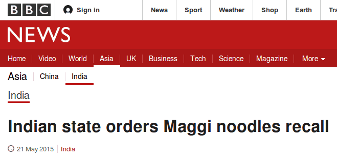 Maggi  Ban During Taurus Affliction in 2015